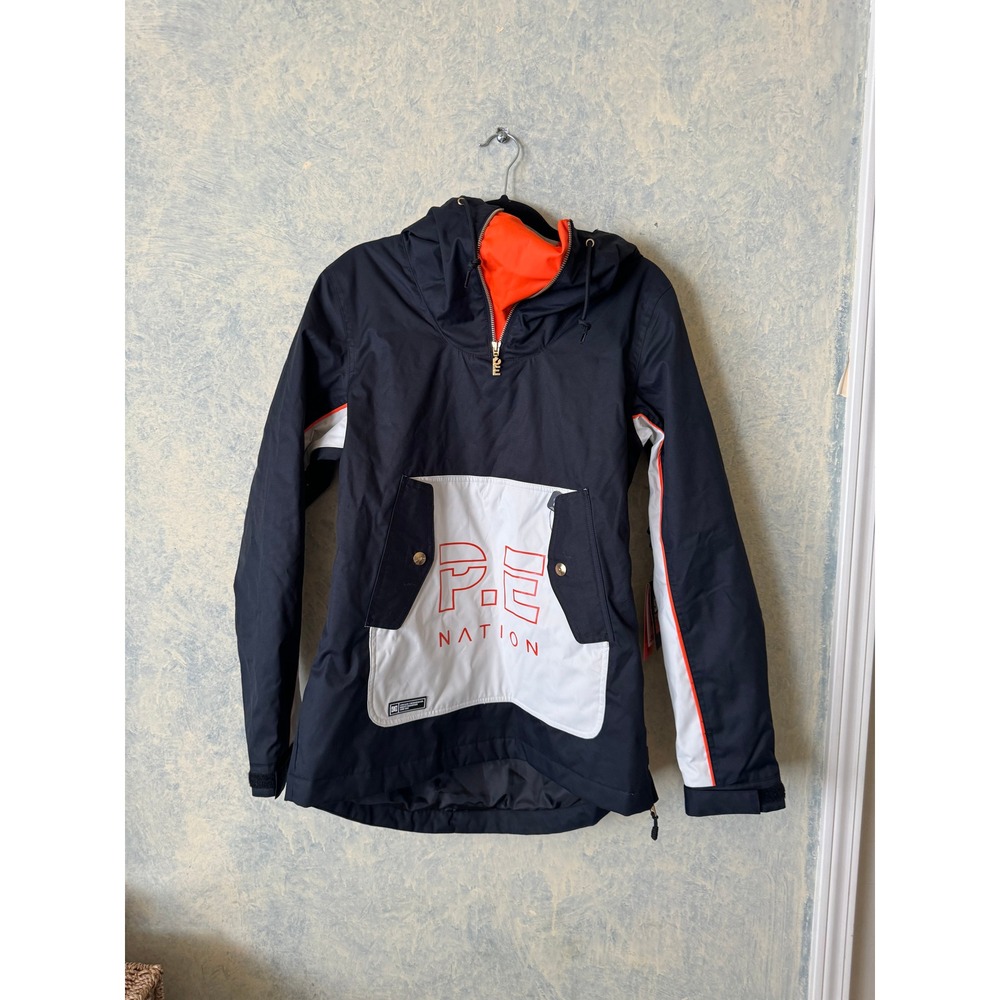 P.E Nation DC Shoes Anorak Jacket Women S Black Orange New Snowboard Streetwear